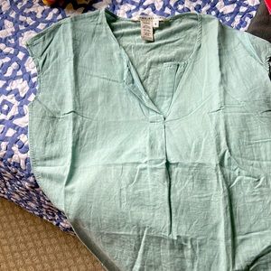 Two type textured linen top by Max Studio lovely mint color.